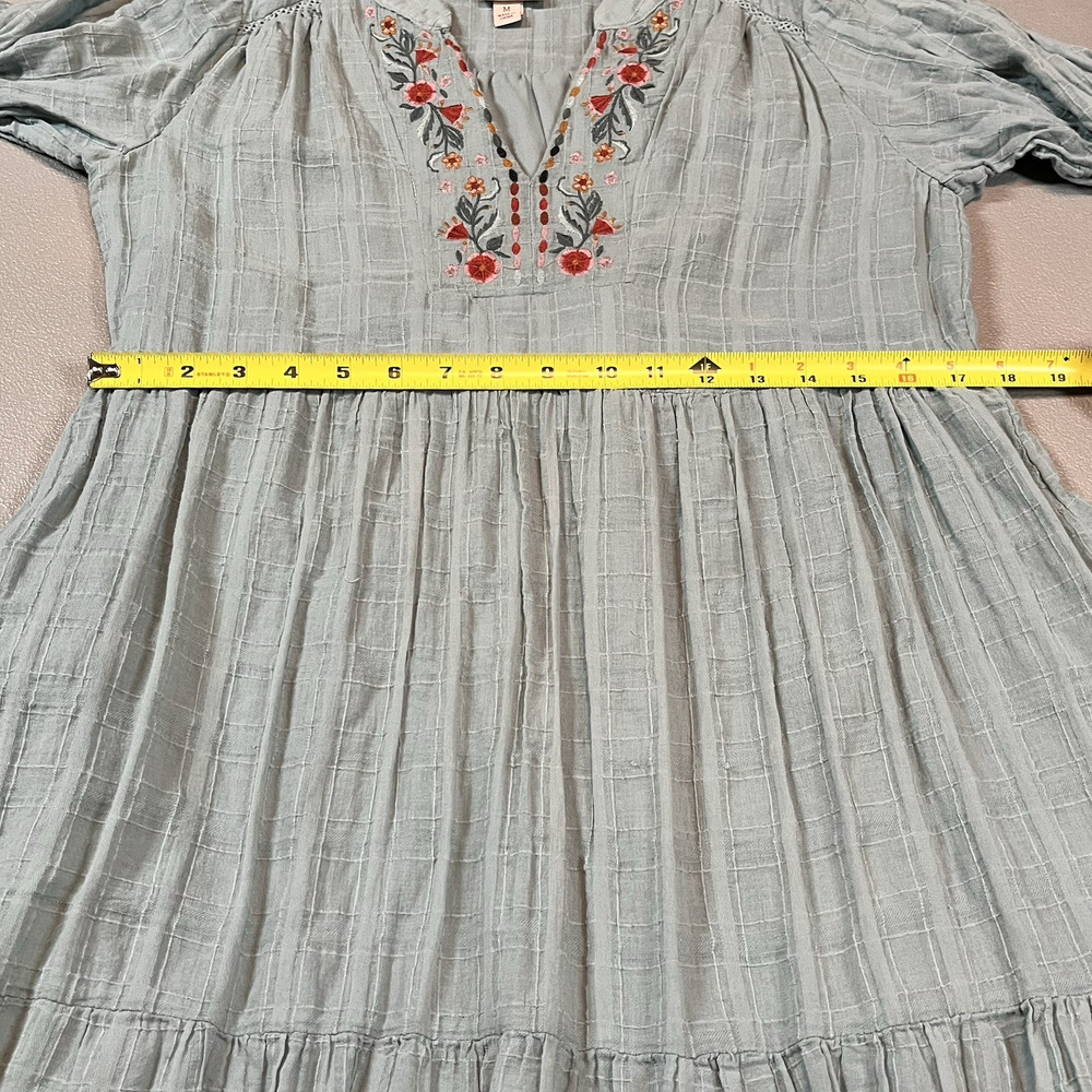 Knox Rose dress embroidered floral neckline Med tiered fairy cottage boho lace - Picture 9 of 13